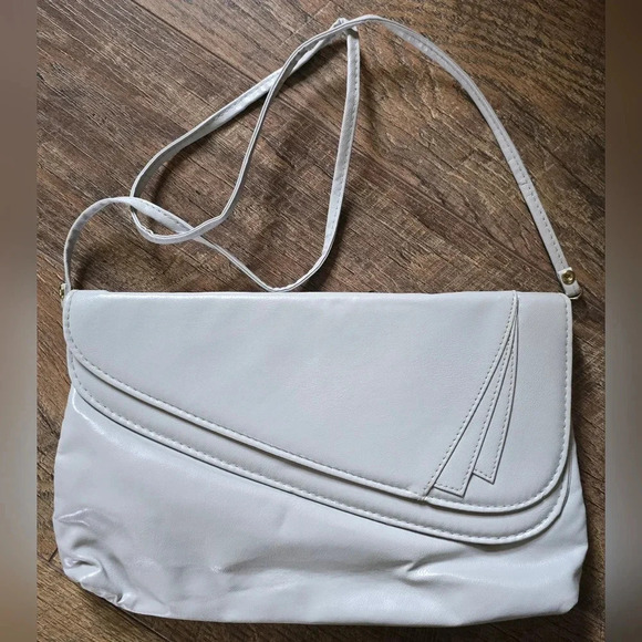 Handbags - Vintage 1980s Light Gray Purse Handbag Clutch